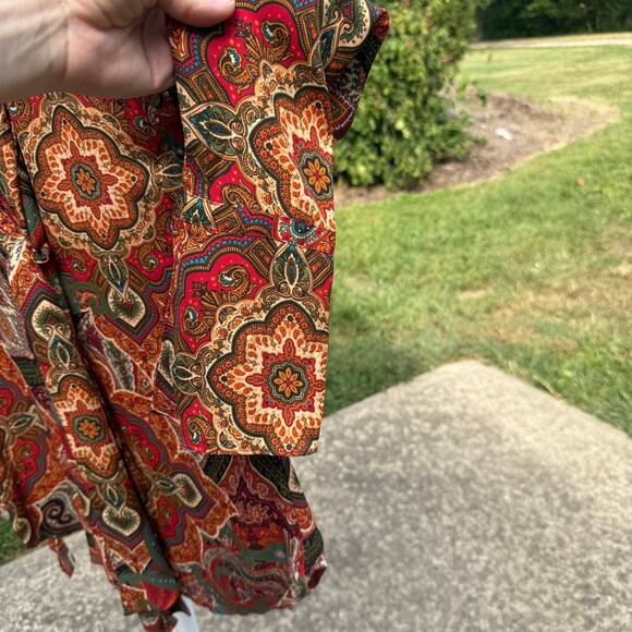 Premise Studio Paisley Blouse - Multicolor Boho Top - M - Picture 7 of 10